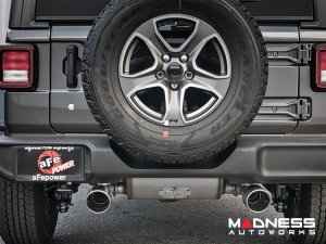 Jeep Wrangler JL 3.6L 4 Door Performance Exhaust System - 409 SS Cat Back - Rebel - AFE - Dual Exit - Polished